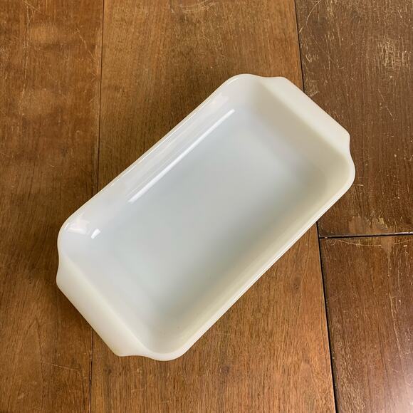 VTG MCM Fire King Casserole Dish Milk Glass Atomic Star Candle Glow 432 1.5 QT - Picture 5 of 7